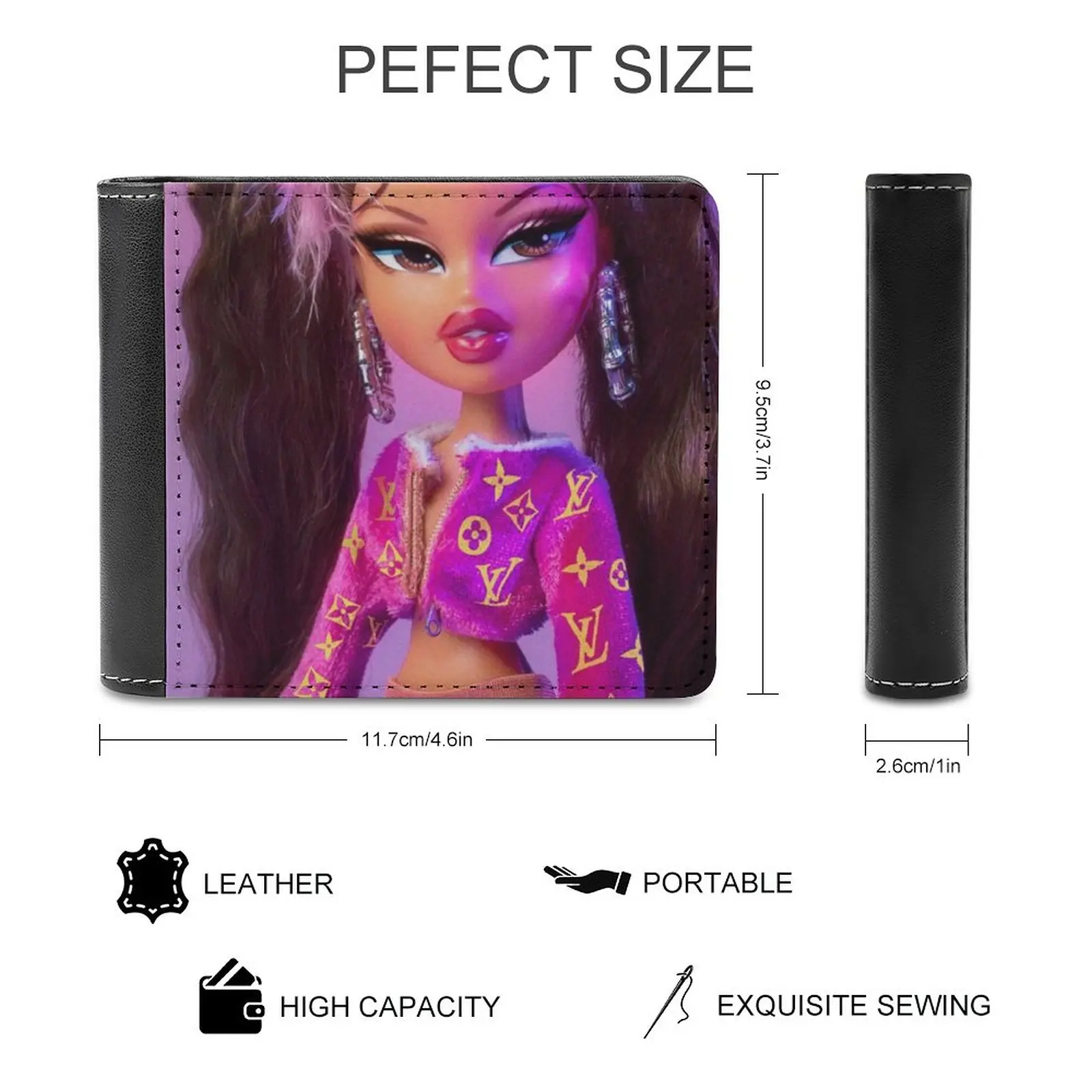 Fashion Credit Card Wallet Leather Wallets Personalized Wallets For Men And Women Bratz Personalized Wallet Pattern Leather