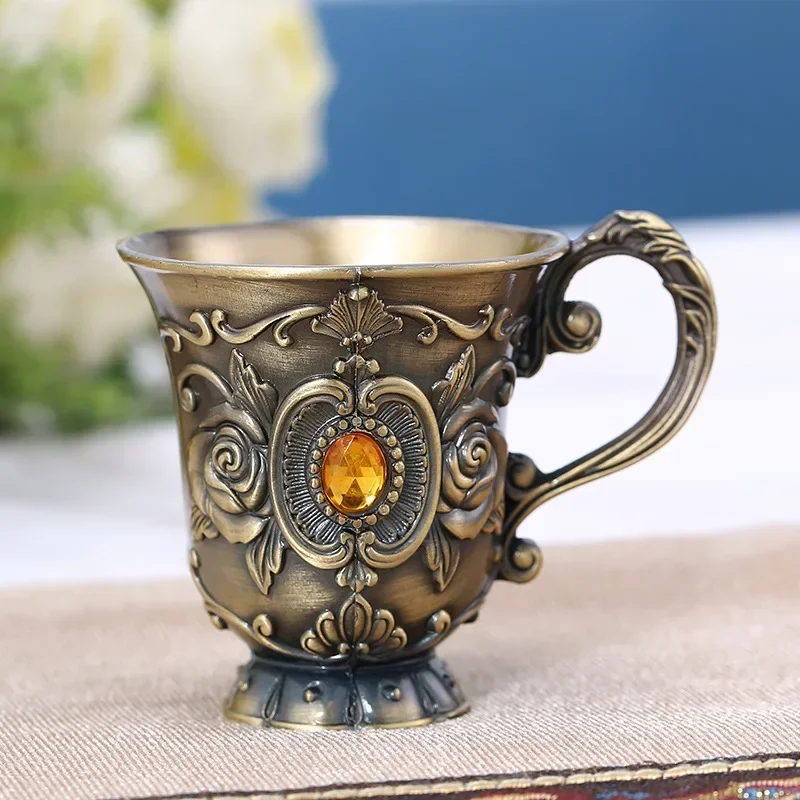 

European Wine Glasses Zinc Alloy Wine Goblet Wine Glass Metal Cup Champagne Cup Antique Ornament Home Party Accessories