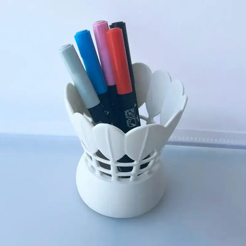Creative Badminton Shaped Pen Holder, Fan Exclusive Desktop Storage Ornament, Office Stationery 3D Printing