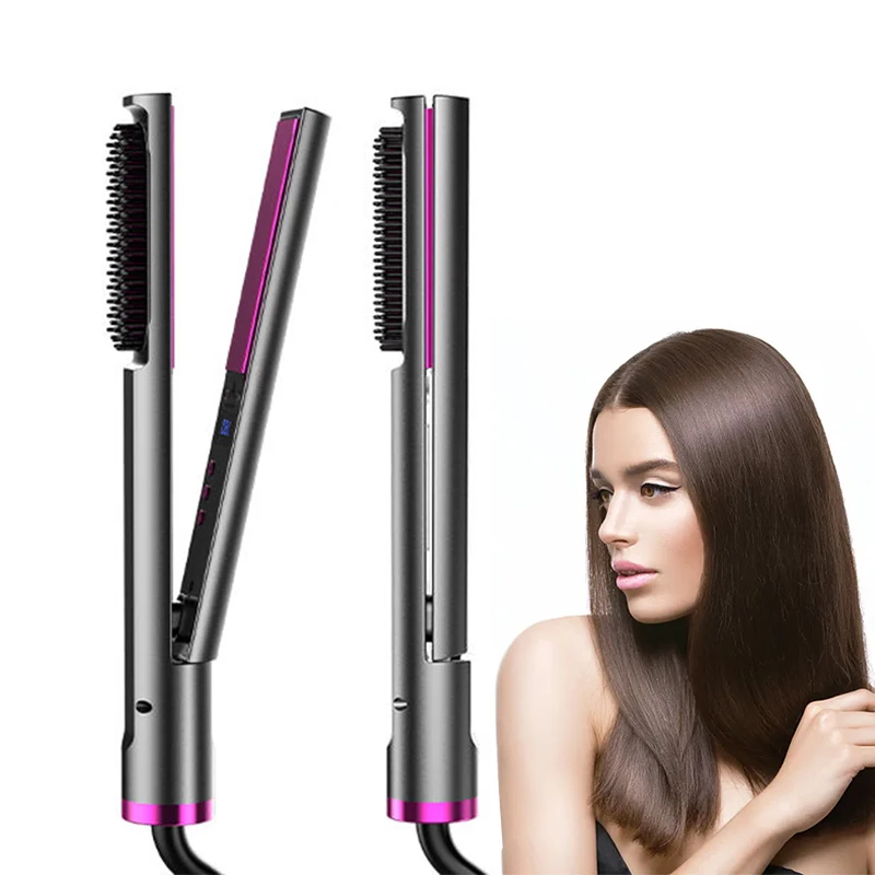 

Оптовая продажа, многофункциональная катушка выпрямителя и двойного назначения, электрическая шина с отрицательными ионами, расческа для прямых волос, щетка-выпрямитель для волос