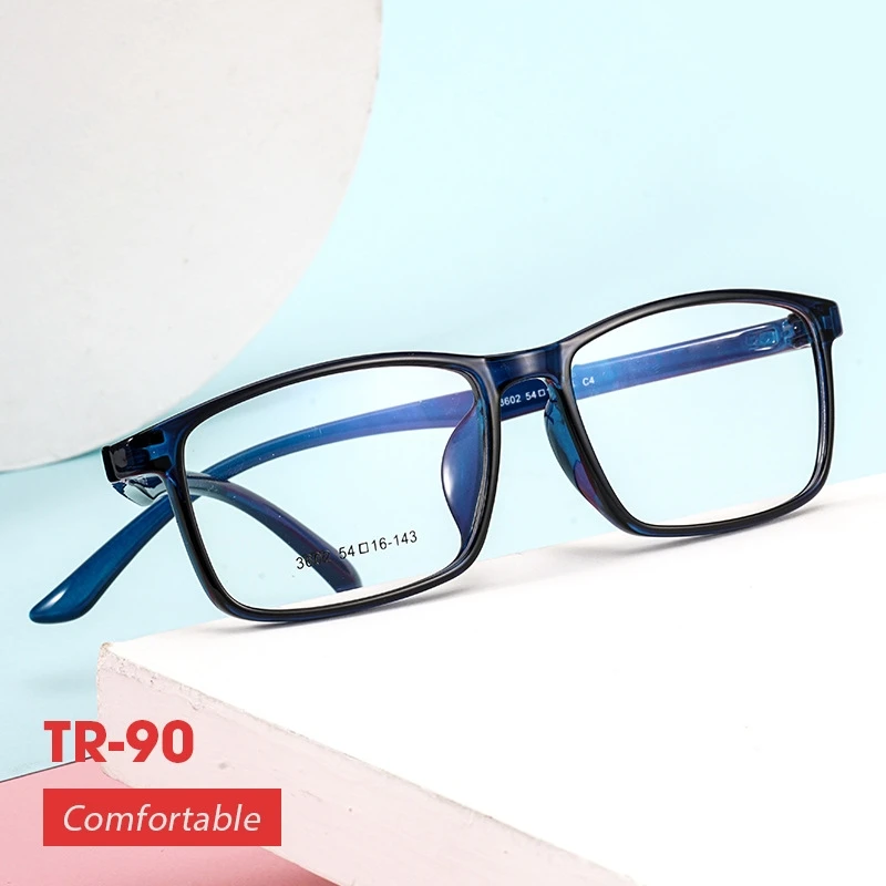 FIRADA Fashion Transparent Eyewear Women's Retro Square TR Eyeglasses Myopia Optical Prescription Glasses Frame For Men 06-3602