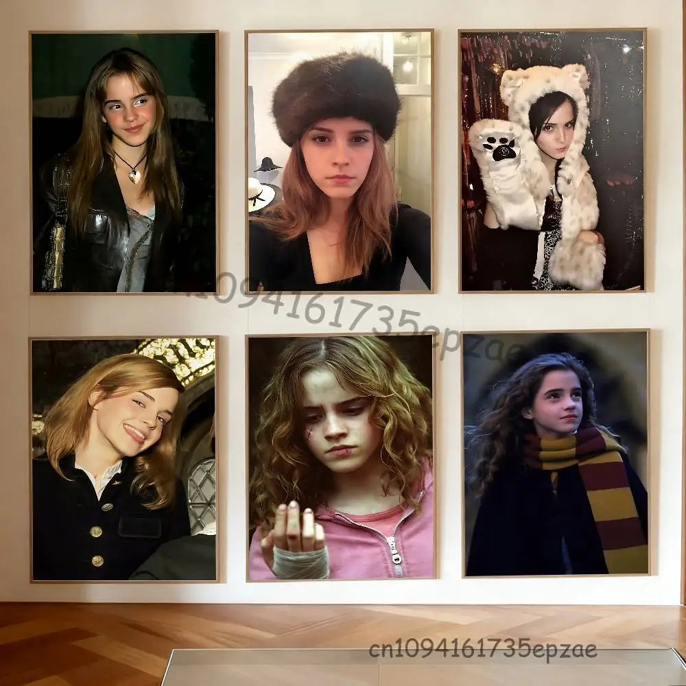 

E-Emma W-Watson Poster Waterproof HD Wall Art Decal Self-Adhesive Aesthetic Decor For Home Living