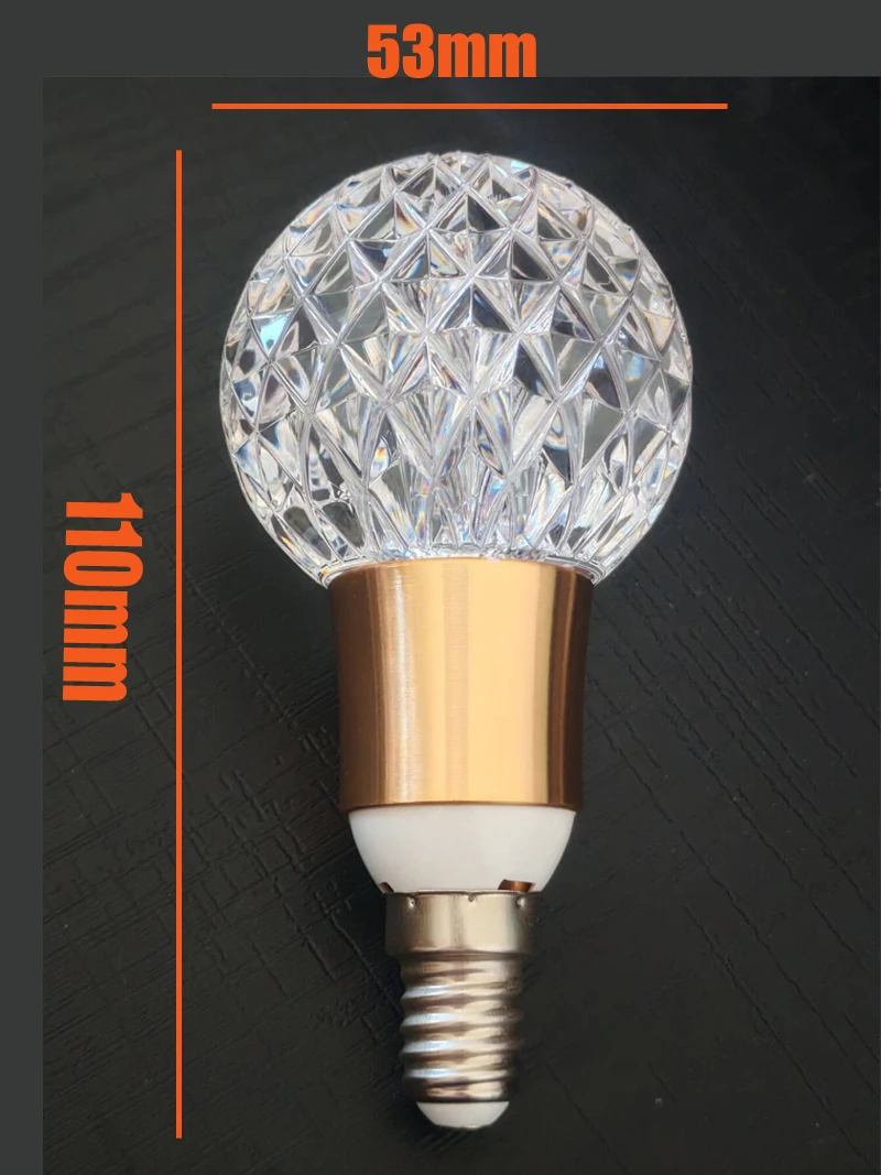 Crystal LED Globe Bulb E14 E27 , Luxury Golden LED  Lamp for Chandelier Home Cafe  Indoor Decor Lighting