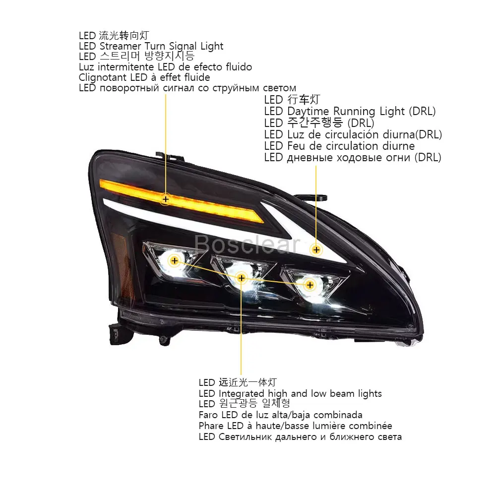LED Headlights for Lexus RX RX330 RX350 400H 2003-2008 Front Lights Lamps Start up Animation Sequential Indicator Plug and Play