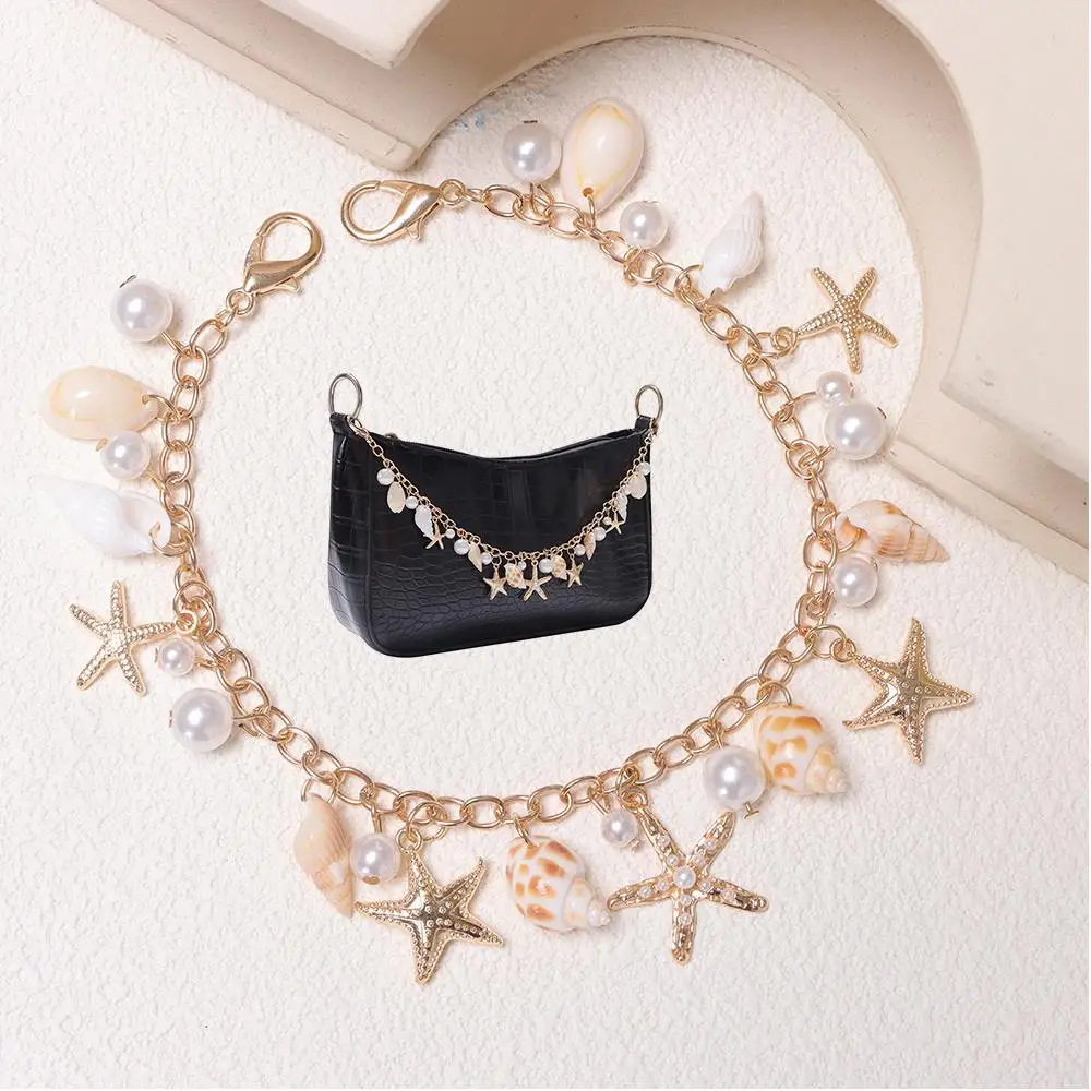 

Clothing Chain Colorful Pants Chain Bag Handle Sweet Decoration Cute Style DIY Imitate Starfish Conch Items Pearl Pendant