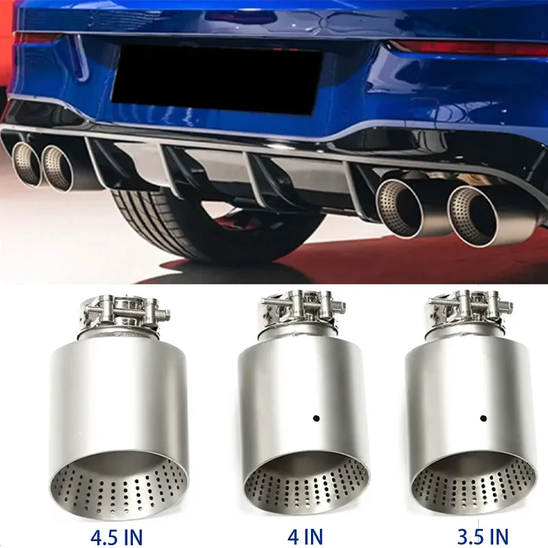 

1PCS Car Accessories Exhaust Nozzle Matte 304 Stainless Steel Muffler System Car Muffler Trim Inlet 2 in 2.5 in Outlet 3.5" 4"