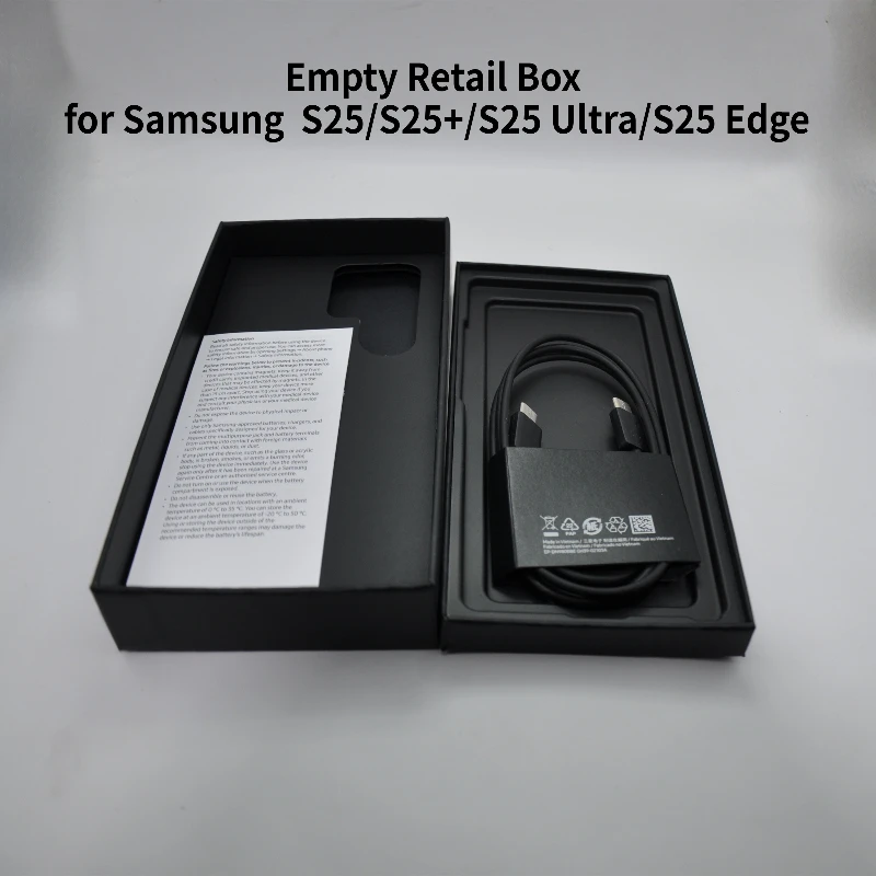 

Empty Retail Box for Samsung S25/S25+/S25 Ultra/S25 Edge with User Manual Seal Sticker NEW Empty Packaging Boxes for Electroni