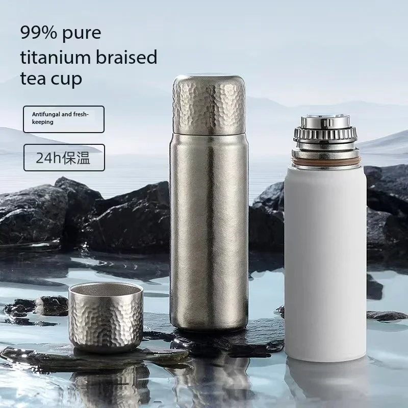 480ml titanium alloy water bottle good insulation tasteless deodorant high-end travel gift cup