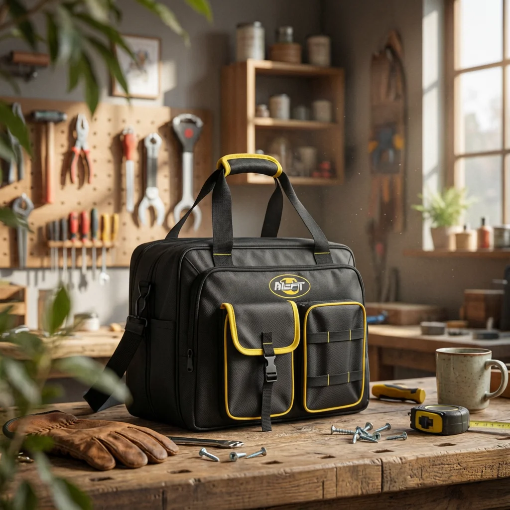 ラップトップコンパートメント付きツールバッグ-ショルダーストラップ付きパッド入りツール収納バッグ-防水性と耐久性に優れた技術者向け