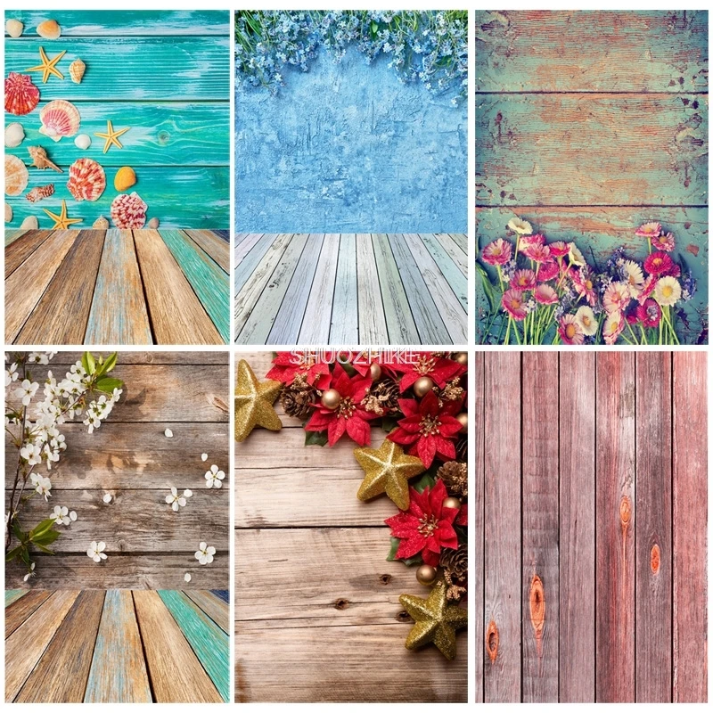 SHUOZHIKE Digital Printed Photography Backdrops Prop Wooden Planks Theme Photography Background 191106BC-01