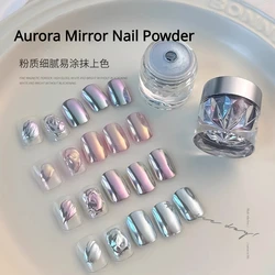Super Beautiful Silk Mirror Aurora Nail Powder Nails Glitter Dust Chrome Powder Shell Mirror Pigment Nail Art Supplies Decora
