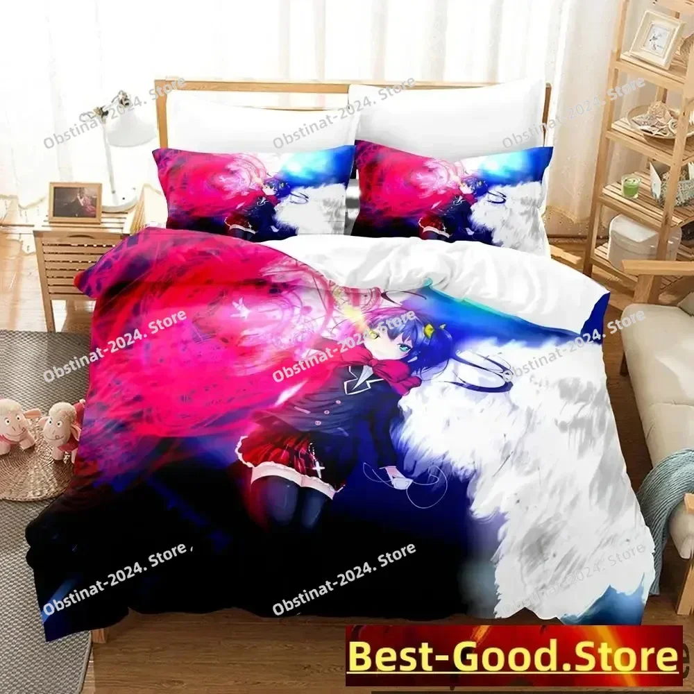 2025 애니메이션 러브, 중2병 & 기타 환상 침구 세트 베개 커버 포함 침대 이불 커버 부드러운 싱글 더블 퀸 슈퍼 킹 사이즈