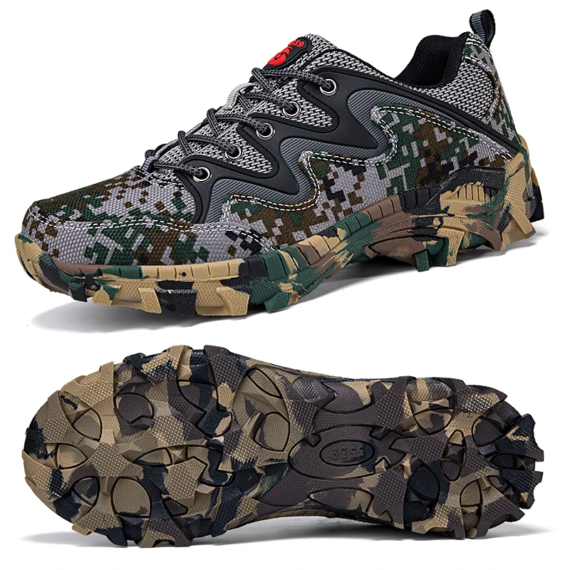 Fashion Camouflage Hiking Sports Shoes Men's Women's Non-slip Wear-resistant Breathable Outdoor Sports Lightweight Walking Shoes