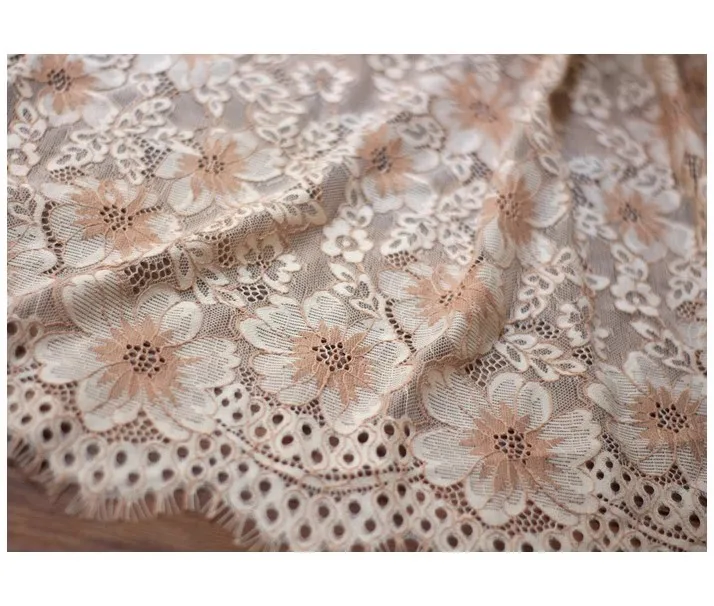 Length and width 1.5 meters, beautifully export flowers eyelashes lace fabrics DIY clothing, dresses, home accessories