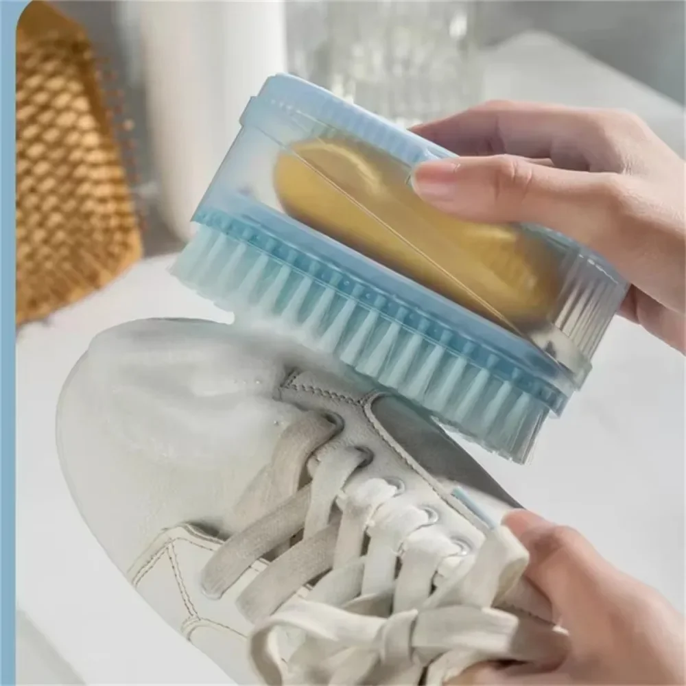 2024 Multifunctional Soap Box Bathroom Roller Brush Type Soap Dish Holder Laundry Soap Drain Box Non-slip Foam Bubbler Washing