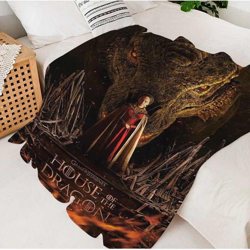 

Fleece Blanket Sofa Winter D-House of The D-Dragon Warm Bed Camping Custom Nap Fluffy Soft Blankets King Size Microfiber Bedding