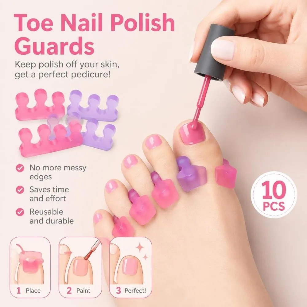 Soft Silicone Toe Separators Reusable Washable Gel Material Toe Alignment Tool Pedicure Orthopedic Design Toe Spacers Foot Care