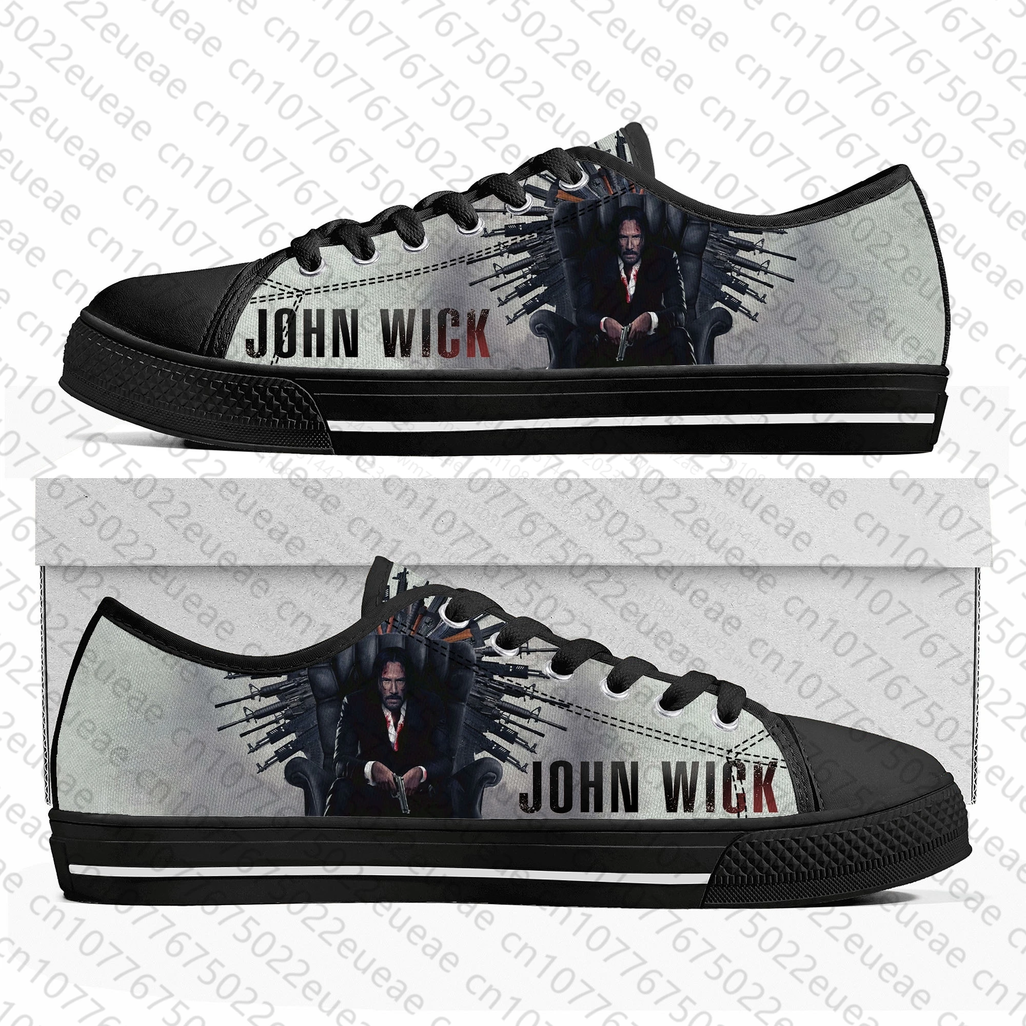 John Wick Keanu Reeves Low Top Sneakers Mens Womens Teenager Canvas High Quality Sneaker Casual Custom Made Shoes Customize Shoe