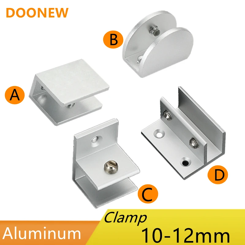 

One piece Glass Clamp 10-12mm Aluminum Shelf Holder Support Adjustable Screw Durable Bookcase Wine Cabinet Bracket Clips