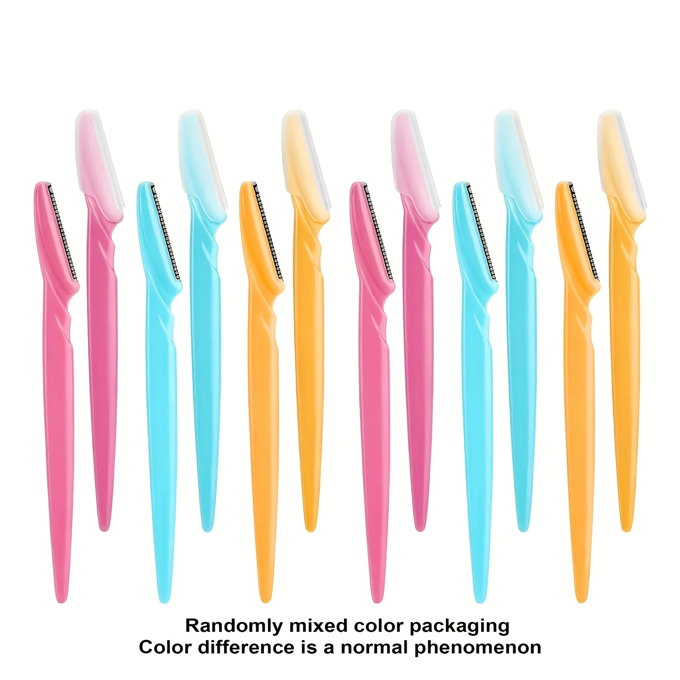 12個の眉毛カミソリ - ポータブル顔の毛の除去ツール、安全な眉毛シェイパーブレード、メイクアップツール