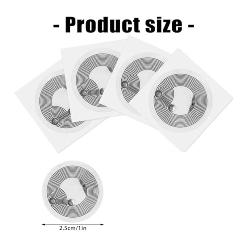60Pcs NFC Stickers NFC Tag Chip Rewritable NFC Tag Compatible NFC Enabled Mobile Devices Easy To Use White