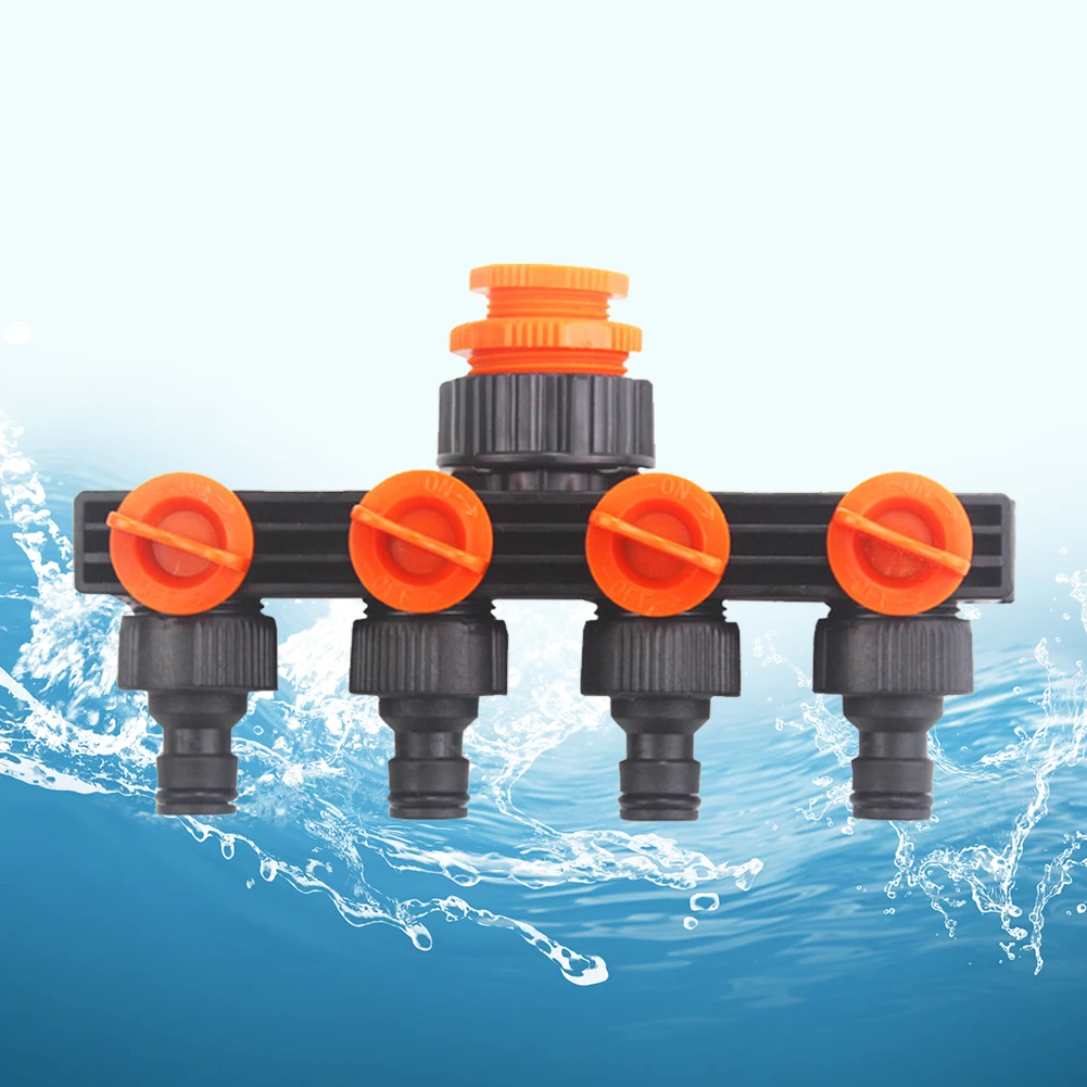 

4-Way Tap Adapter Removable Garden Hose Splitters Hose Pipe Splitter Four Independent Switches for Home Lawn Irrigation