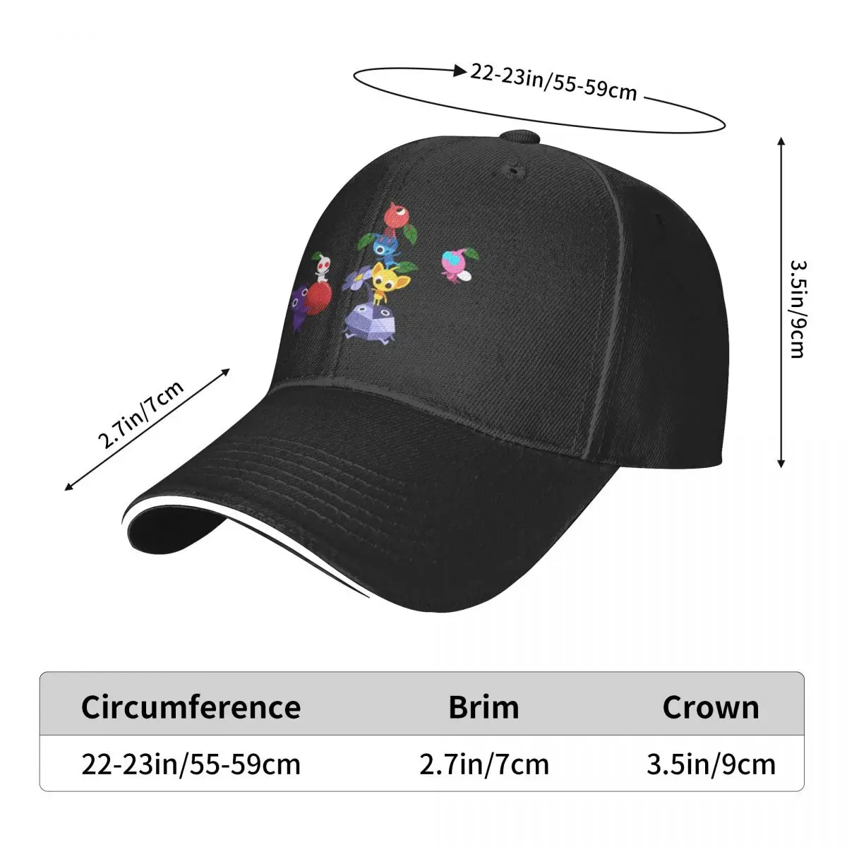 PIKMIN - Collage of Characters (on Grey) Baseball Cap Snapback Cap Luxury Hat party Hat Women Caps Men's