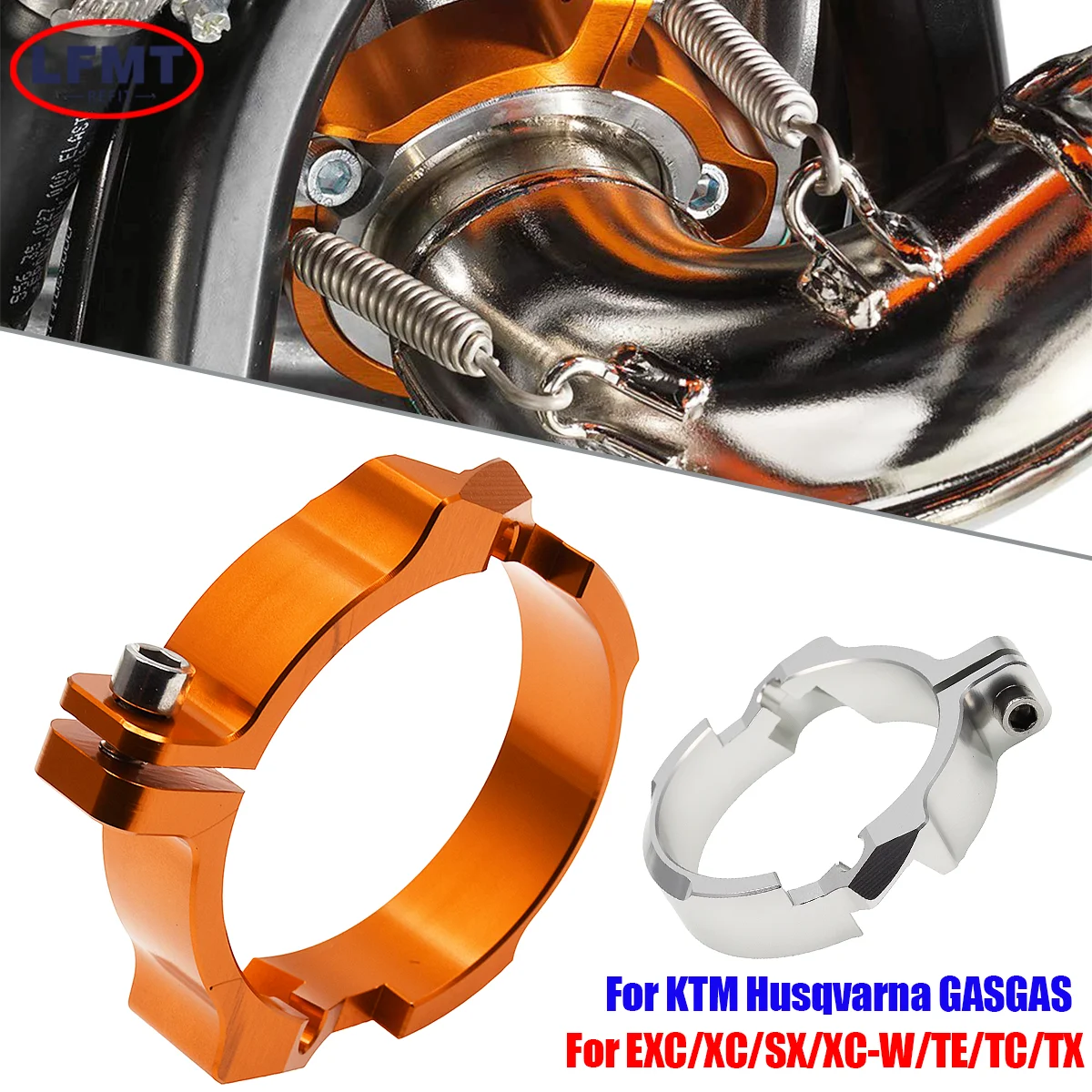Exhaust Tip Muffler Pipe Clamp Flange Guard Protector For KTM Husqvarna GasGas EXC XC SX XCW TPI 6Days 250 300 2017-2023 TE TC