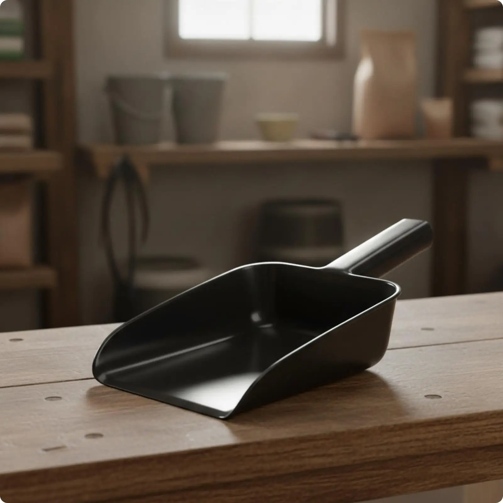 Large Plastic Feed Scoop for Barn Stable Animal Food Ladle Smooth Glossy Easy Clean Raised Sides Farm Kitchen Ladle Tool