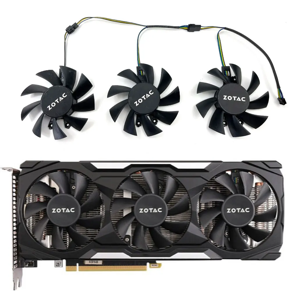 Novo 77mm 4pin gtx 1660 gpu ventilador, para zotac geforce rtx 2060 gtgtx 1660ti fan 1660 X-GAMING oc placa gráfica ventilador de refrigeração