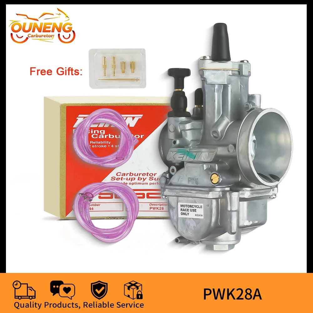 Flat Curtain Motorcycle Carburetor For Keihin PWK 28mm PWK28 With Power Jet Scooter 2T 4T ATV Dirt Bike Enduro Motocross Accesso