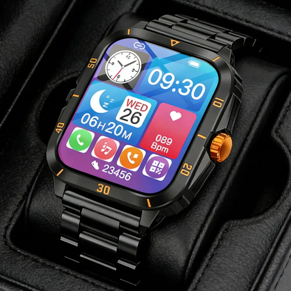 

2026 NEW Military Smartwatch 2.01''HD Screen Bluetooth Call Waterproof Outdoor Sports Fitness Smart Watch Men for Android/IOS