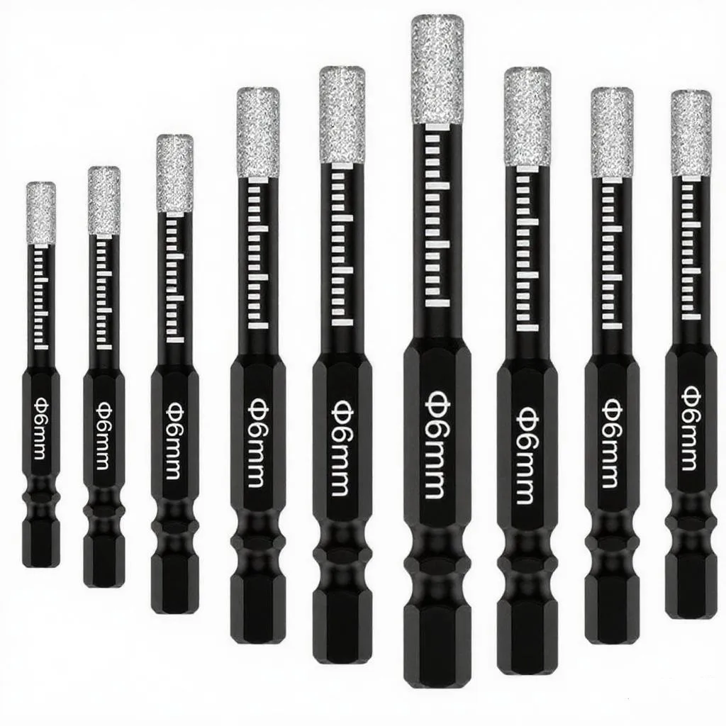 

7/10/14 шт. 6 мм набор сухих алмазных сверл, набор вакуумной пайки, алмазные корончатые сверла, черные алмазные корончатые сверла для фарфора