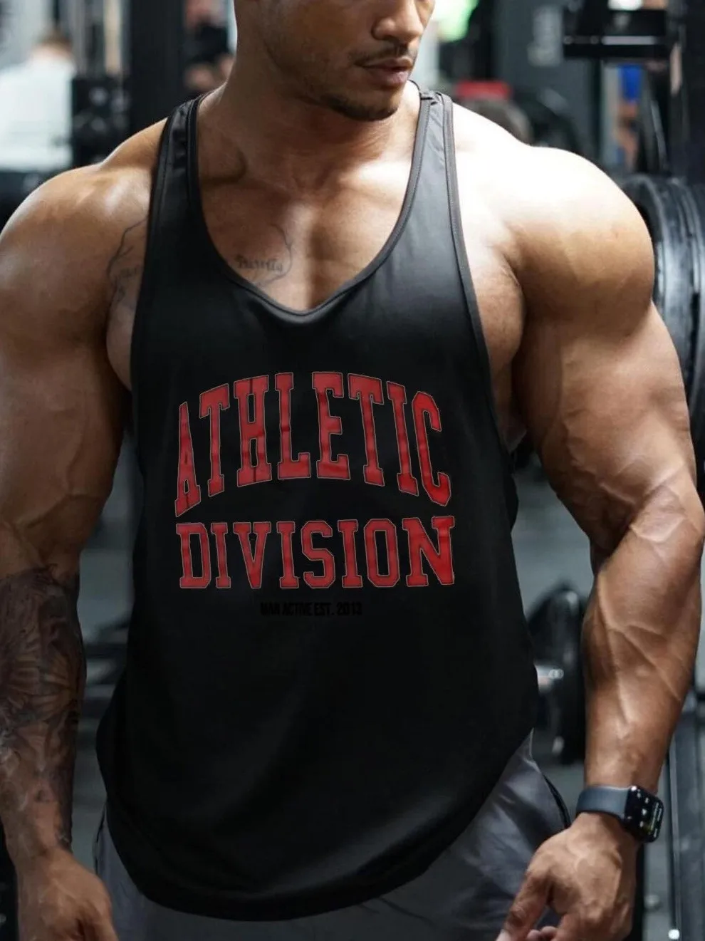 Trendy Muscle Fitness Training Vest Men's 220g Sweat Absorbent Pure Cotton Iron Pumping Sleeveless Show Muscle Top T-shirt