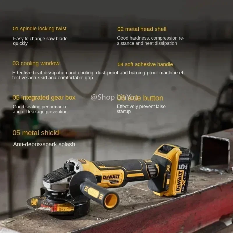 DEWALT DCG405 125 مللي متر طاحونة زاوية برأس مسطح ماكينة قطع أدوات ماكينة قطع أدوات بطارية ليثيوم 18 فولت (بدون بطارية) #5