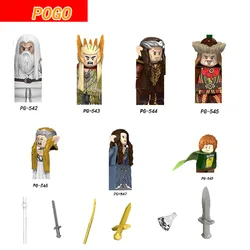 PG544 Elven lord  Action Anime Minifigures Building Blocks The Rings   Alcalde   Multiple Weapon Accessories