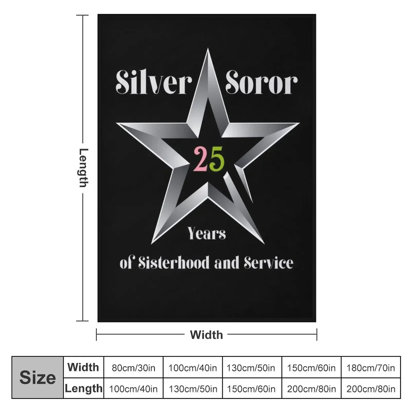 Silver Soror - 25 Years of Sisterhood and Service | AKA Inspired Throw Blanket For Sofa Thin Plaid Camping Soft Blankets