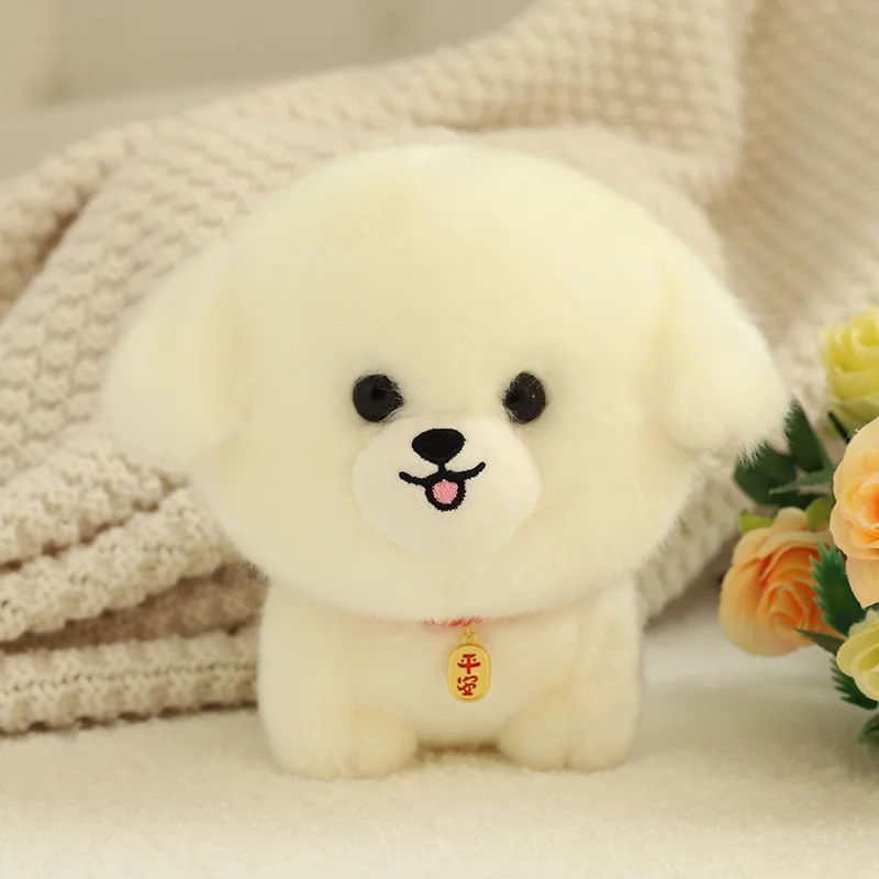 ZU Kawaii Teddy Pets realistico Fluffy Puppy Soft Doll Cute Small Chow Pomeranian Corgi Yorkie peluche con regalo di fascino per ragazza