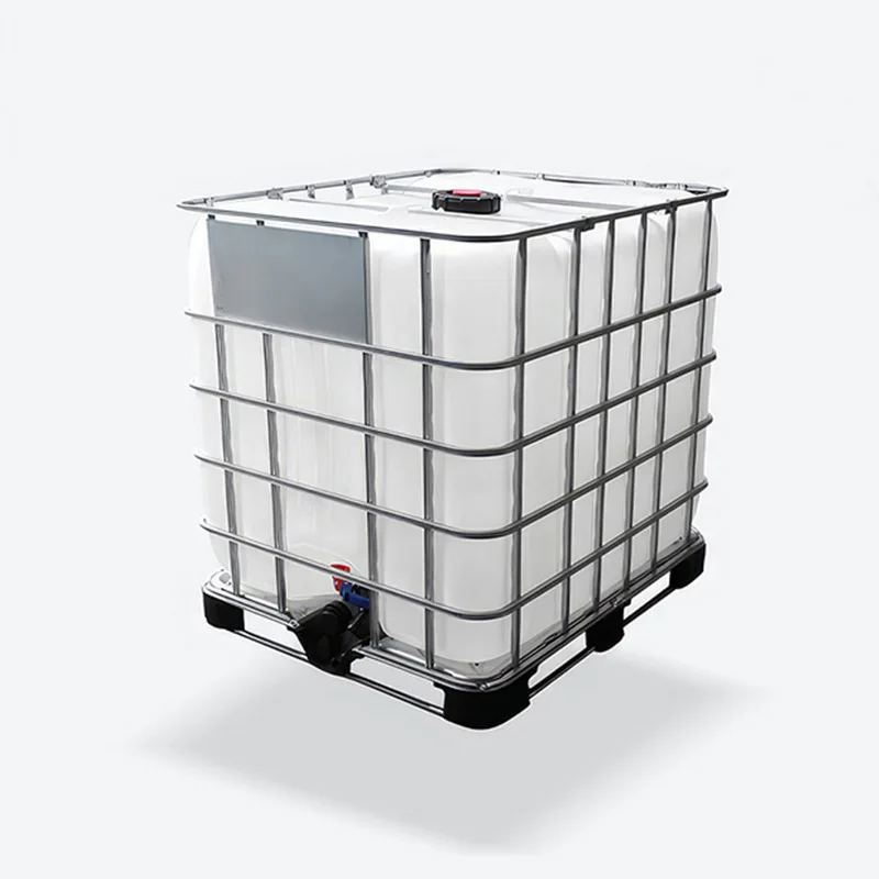 

1000L with iron frame chemical ton barrel 1 ton square ton tank liquid granular raw material