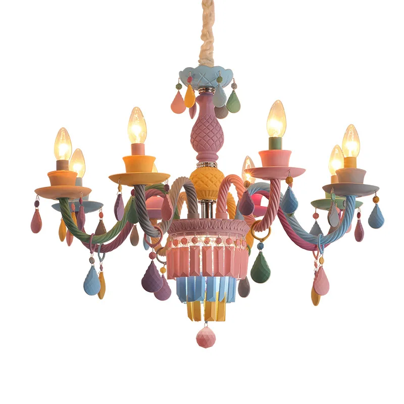 

Macaron, crystal, chandelier, bedroom light, Nordic, dining room, living room