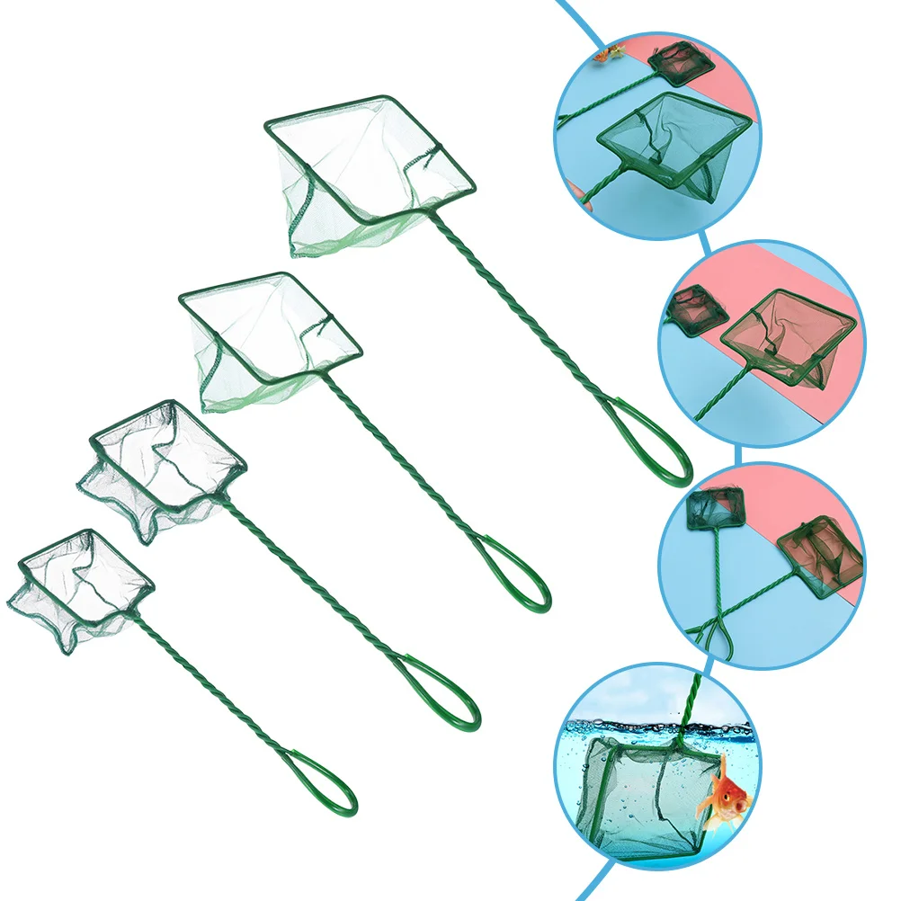 4 Uds redes de pesca profesionales fácil de usar para peces grandes carpa barco malla de pesca herramienta de red de mano verde