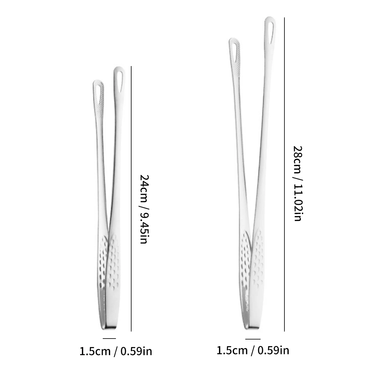 WORTHBUY 304 Stainless Steel Food Tongs Long Handle Non-Slip Barbecue Tongs Steak Tongs Kitchen Gadgets Accessories Cooking Tool