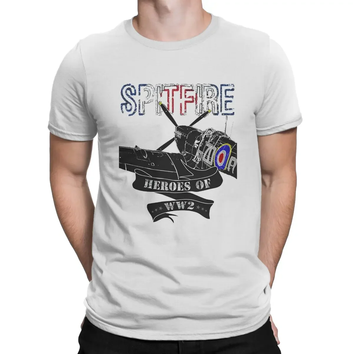 WW2 Hip Hop TShirt Supermarine Spitfire Leisure T Shirt Newest T-shirt For Men Women