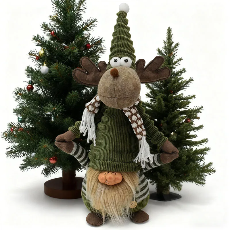 52CM 중세 스타일 엘크 드워프 접이식 인형 장식 인형 크리스마스 트리 장식 침실 창문 장식 크리스마스 선물