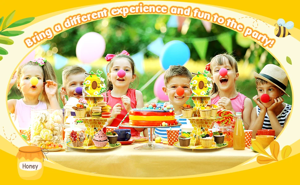 3-stöckiger Bienen-Themen Papier-Cupcake-Ständer Gelber Sonnenblumen-Dessert-Turm Robuster Party-Halter für Kindergeburtstag Babyparty-Dekoration – Detail 4