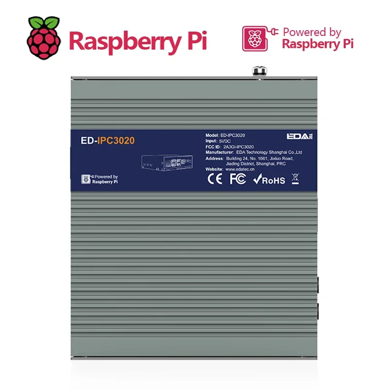 EDATEC-IPC3020 Broadcom BCM2712,High Performance Industrial Computer Based On Raspberry Pi5,with 4GB/8GB DDR,SD Card,SSD