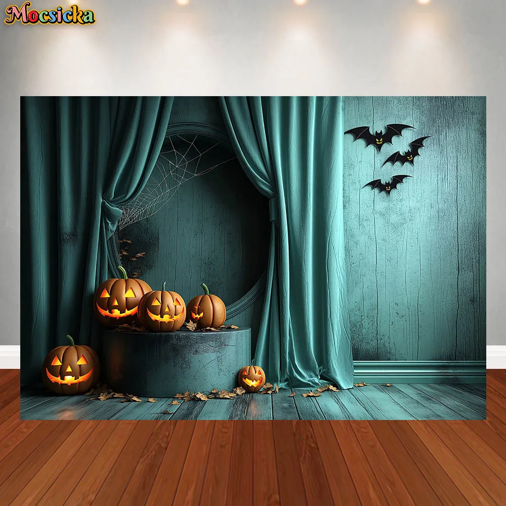 Halloween Photography Background Horror Pumpkin Moon Castle Holiday Decorations Backdrop Kids Party Supplies For Studio Props