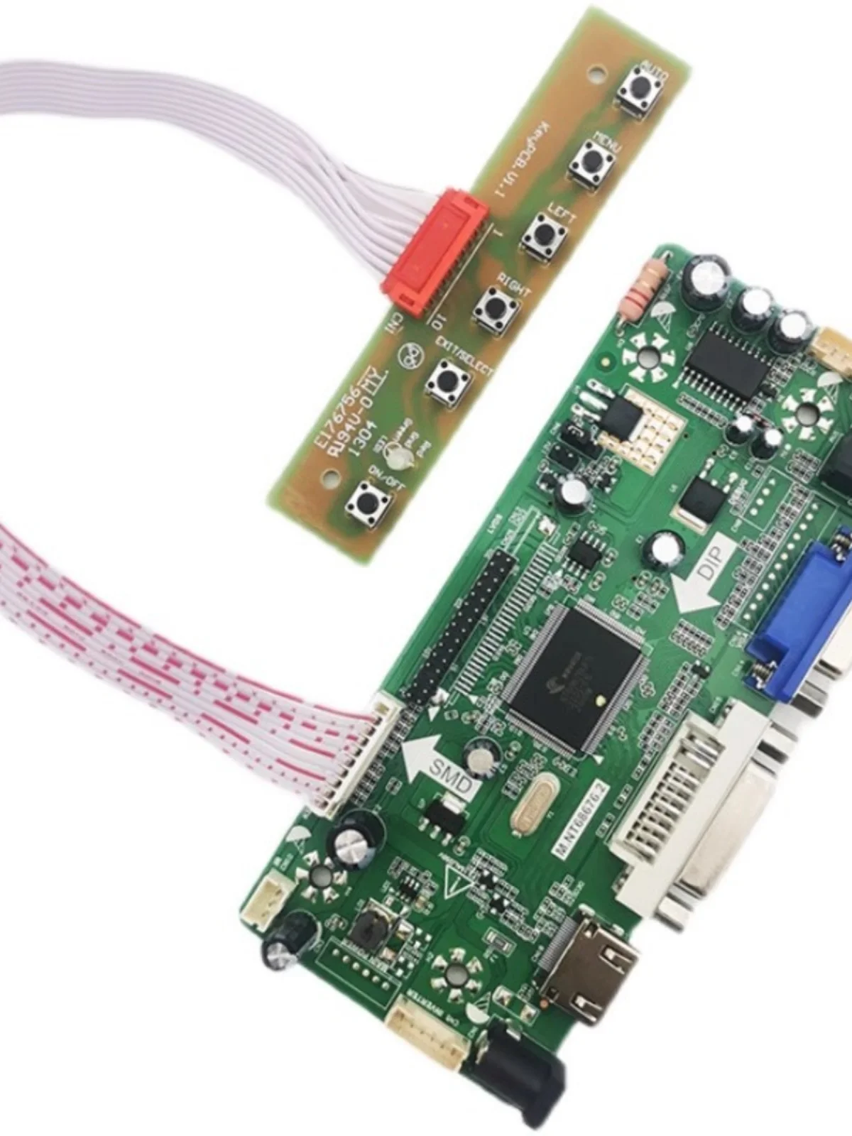 DVI VGA AV audio signal input to LVDS interface LCD driver board integrated DC12V