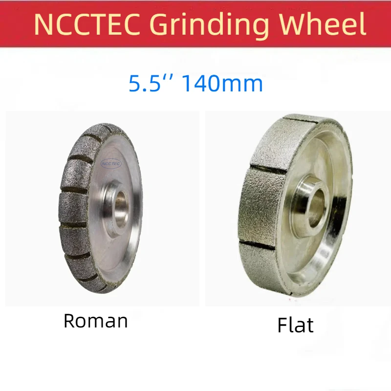 

5.5'' inches Diamond Electroplated Flat/Roman Calibrating Milling Wheel CNC Profile Round 140mm Arc/Flat Edge Grinding Discs