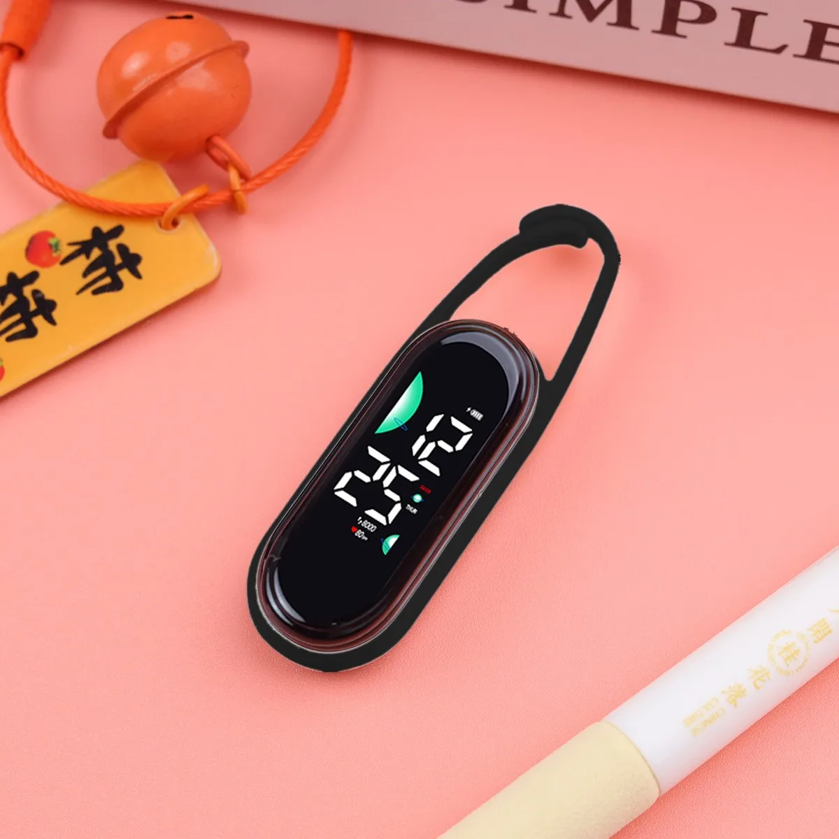 Plastic student pendant LED watch with simple night light touch screen portable electronic watch